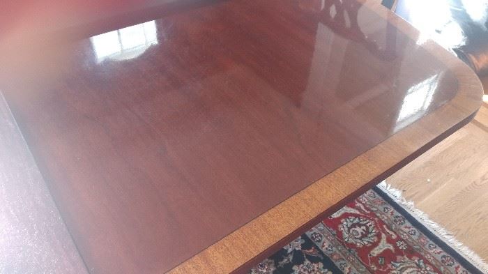 ETHAN ALLEN BANDED DINING ROOM TABLE