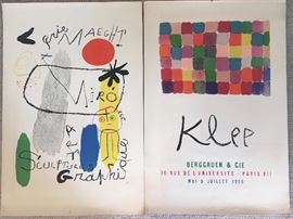 Exhibition posters by Miro & Klee, 1950's