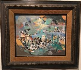 Oil on board by Bach