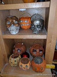 Assorted vintage and reproduction Halloween Decorations. 