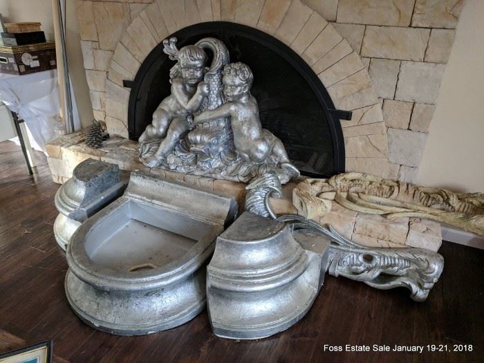 Silver painted fountain