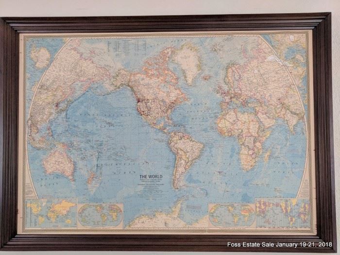 Very Large Map of the world with many push pins to chart your trips