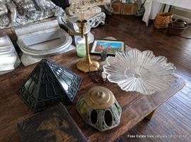 Assorted vintage light shades