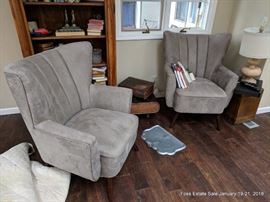 Pair of microfiber armchairs
