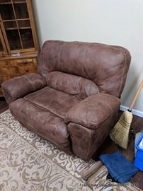 Leather over-sized club chair.