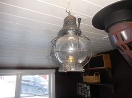 One of 2 railroad lanterns