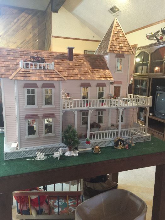 This is a doll house any little girl or big girl would be so happy with.  My client built this farm house, doll house form a kit.