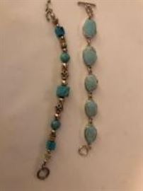 Sterling silver and turquoise bracelets