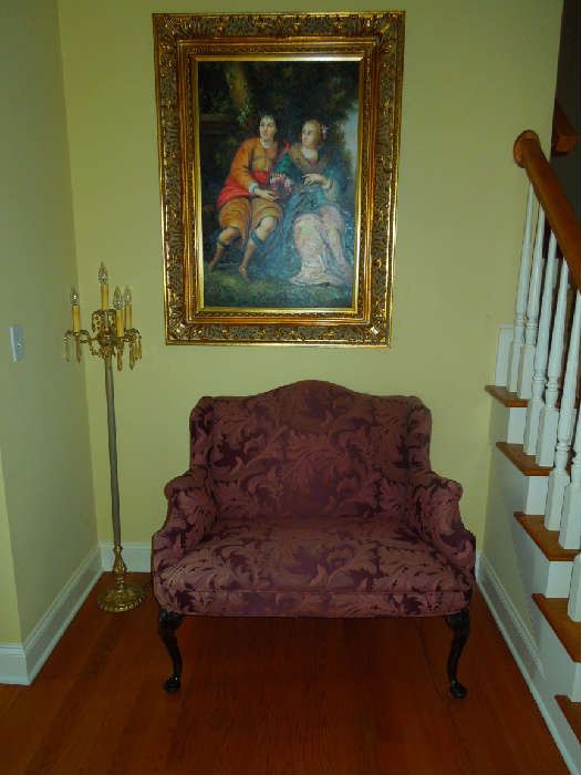 Love Seat and Framed Art