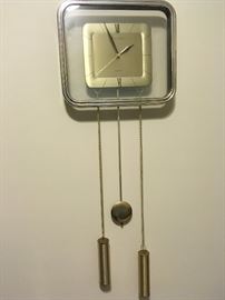 Clock, Hanging, Square Chrome Glass