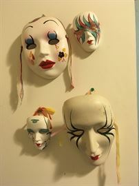 Masks, Porceline and Clay