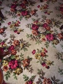 1950's bark cloth rug