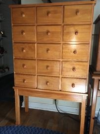 pine storage ,sewing, and organization cabinet- multi use