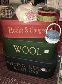 hat boxes and pin cushions