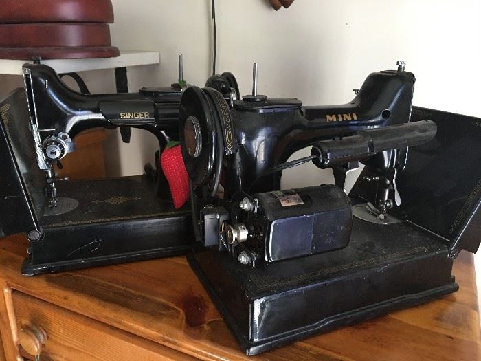 two beautiful mini sewing machines