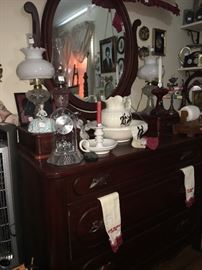 Cherry Lillian Russell wish bone dresser with glove boxes  - Davis Cabinet company- look for matching lamps and others including matching picture and bowl set along with other great items