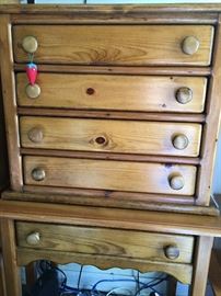 pine spool cabinet and sewing cabinet