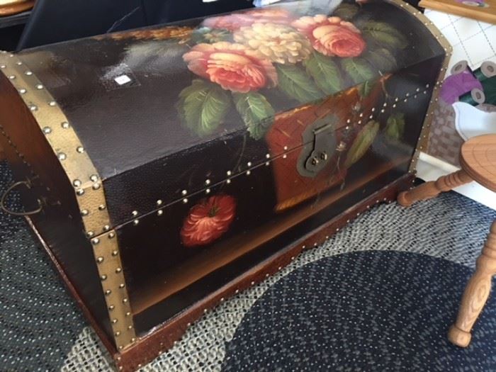 nice hand painted storage trunk