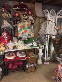 collection's of hand made dolls, pillows, sewing baskets, and much more