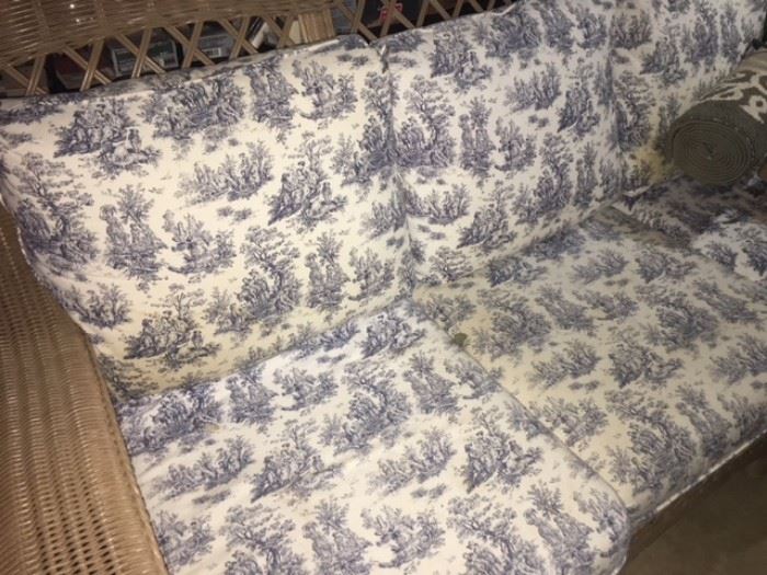 wicker sofa with matching chair 