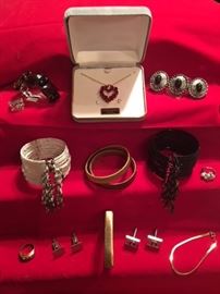 ladies antique jewelry- bracelets ,rings, necklace and men's cuff links