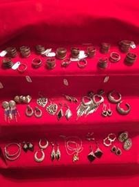 ladies sterling silver earrings , necklace, bracelet's and more