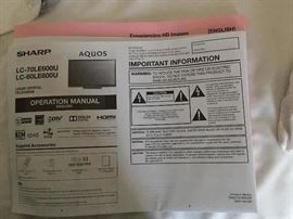 60 inch Flat Screen Information and Model numbers. Owner said he paid 1200.00 a year ago.