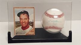 Hank Bauer Autographed Official League Baseball Ka ...