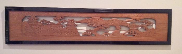 Vintage Japanese carved wood transom - 68" long. Purchased from Del-Teet.