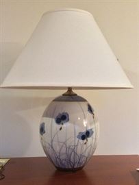 Studio pottery table lamp by Sam Scott