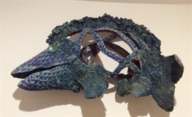 Pottery fish sculpture - 20" long