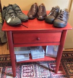 Matching oversized cherry nightstand + mens shoes by Ecco & Keen (size 12)
