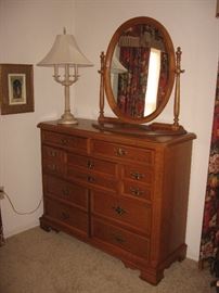 Bassett tall chest with unattached cheval mirror
