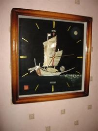 Framed ship clock