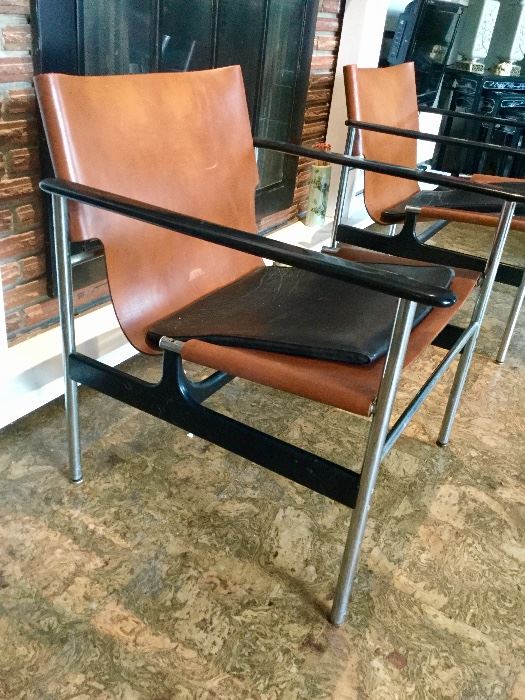 Pair of Vintage 657 Sling Chairs by Charles Pollock for Knoll