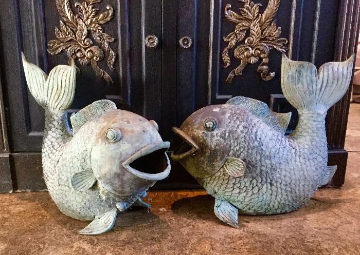 Bronze koi planters imported from Thailand