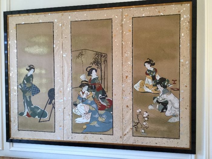 Original Chinoiserie panel art said to be from the early 1900's