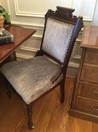 Set of 4 antique wood carved chairs
