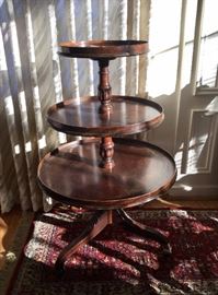 Three tier antique table