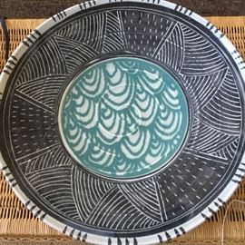 Large decorative bowl, signed piece