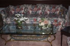 SOFA N GLASS TOP COFFEE TABLE