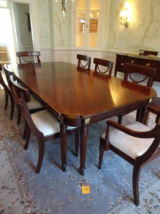 84" X 52" - Stanton Dining Table Seats 8 with leaves & pads + 16" leaves