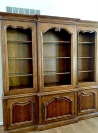 Century all wood bookcase armoire 