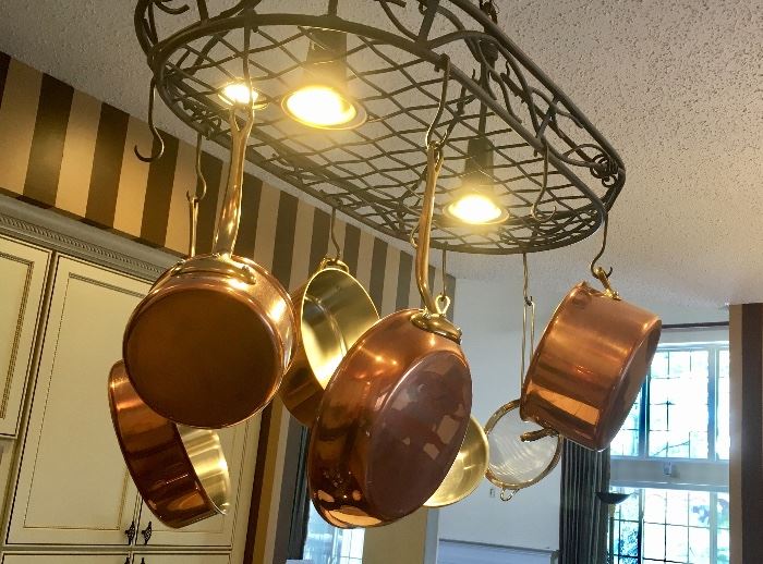 William Sonoma copper pots and pans kitchware