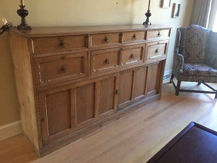 English Pine (1880) Cabinet very nice                                           Ht.47in  19in deep  86in long 