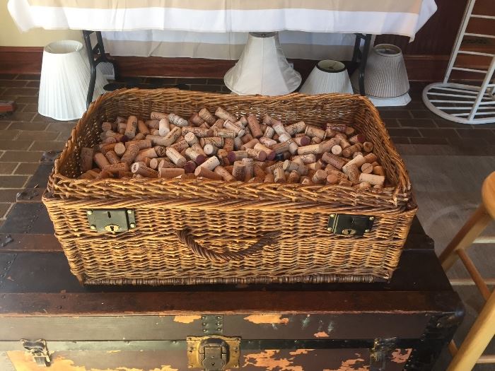 Large basket of corks