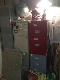 two drawer filing cabinets, marble table top(top only)