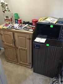 mini fridge, White Clad reproduction icebox/cabinet