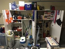 coolers, cleaning supplies