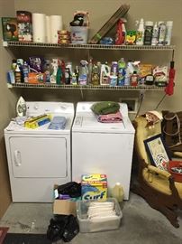 washer and dryer, cleaning supplies